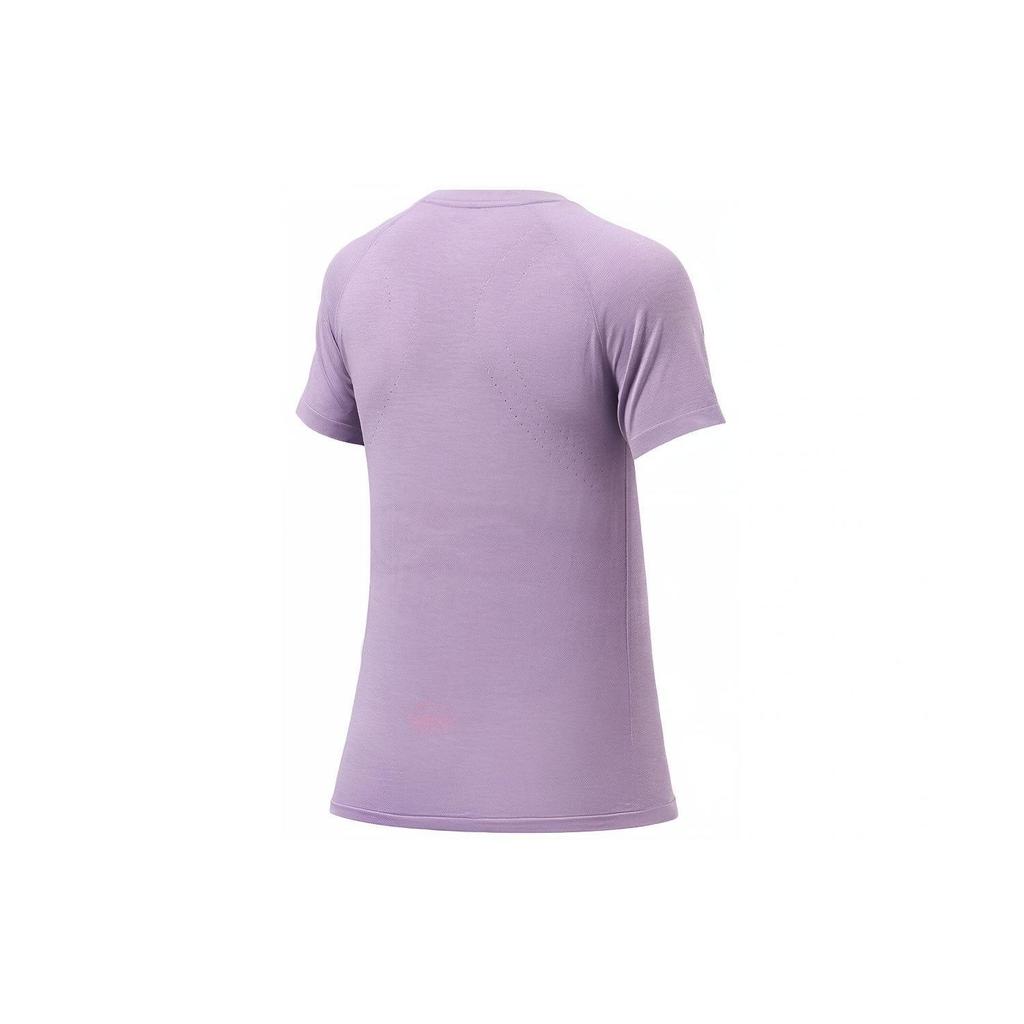 Li Ning Training Series Casual Round Neck Short Sleeve T-Shirt Women Tops Lavender ATSR366-3