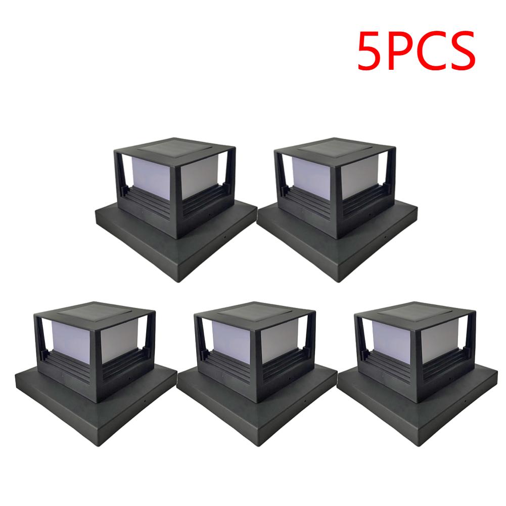1-5Pcs Solar Post Light IP54 Waterproof Outdoor Lighting LED Column Lantern Patio Fence Pillar Lamp for Courtyard Decoration