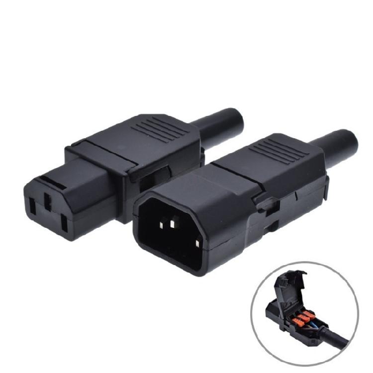 2Pack 10A 250V IEC320 C13 Female Power Plugs Adapters With Grounding Pin And Quick Connectings