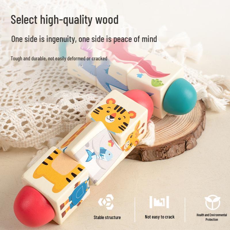 Rotating Building Blocks Puzzle for Kids Ages 3-6: Educational Toy for Parent-Child Interaction with Large Particles