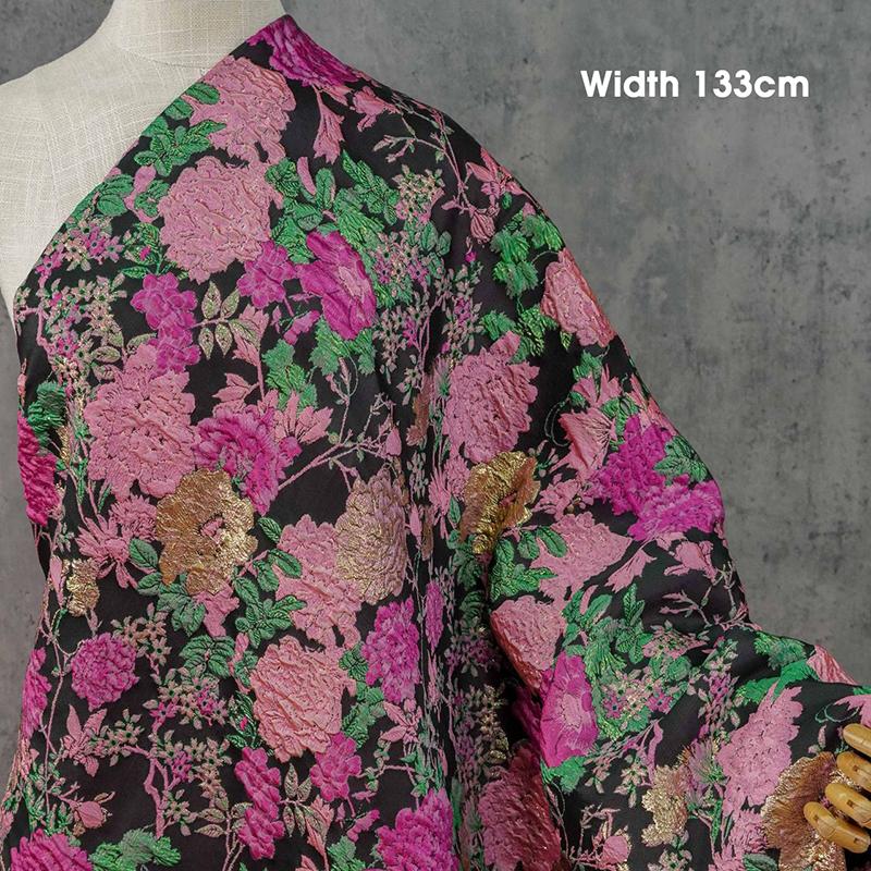 1M Tessuto Floreale Rilievo 3D Retrò Filato Jacquard di Seta Oro Argento Tessuto Tinto in Filo Per Cucito Fai da Te Cheongsam Hanfu Abito Cappotto Completo Borsa