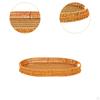 Imitation Rattan Bread Basket Serving Oval Decorative Snack Holder Fruit Bowl for