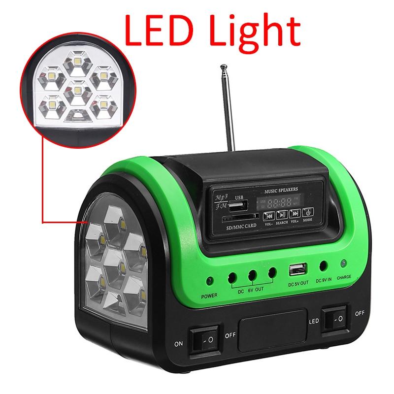 Solar Panel Charging Generator System Power Panel Generator Kit with MP3 Radio Outdoor Flashlight Mobile Power Supply