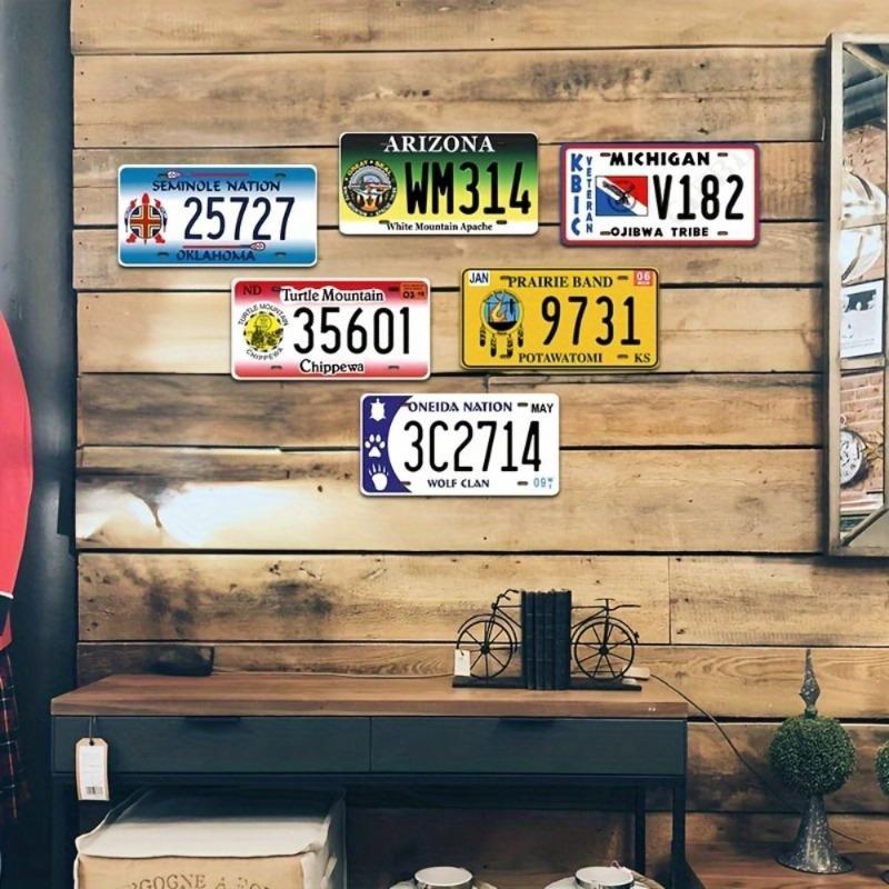 USA Souvenir License Plate, Metal Car Wall Decor 15x30cm