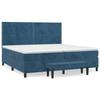 3137807 vidaXL Lit à sommier tapissier et matelas Bleu foncé 200x200cm Velours