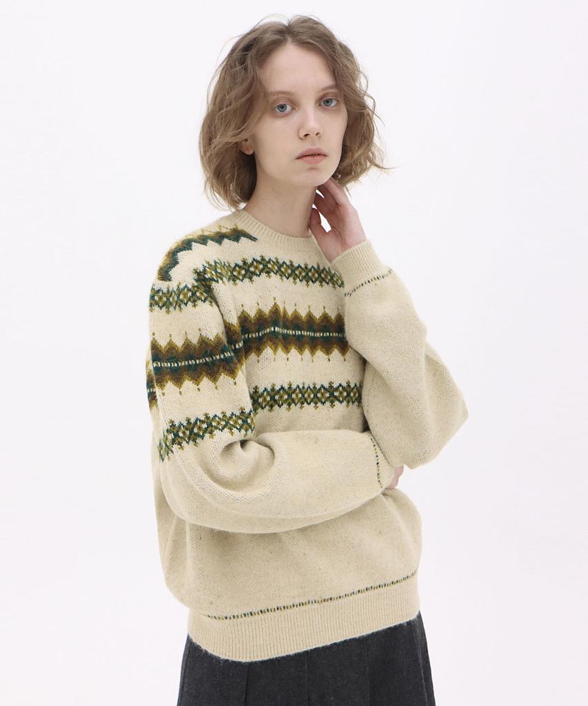 Leikeuseutyudio Modal Ethnic Nordic Knit_Beige