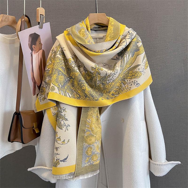 Nowe zimowe szale szale owijane projekt kaszmirowy szalik kobiety ciepła moda pashmina femal poncho szalik echarpe bandana