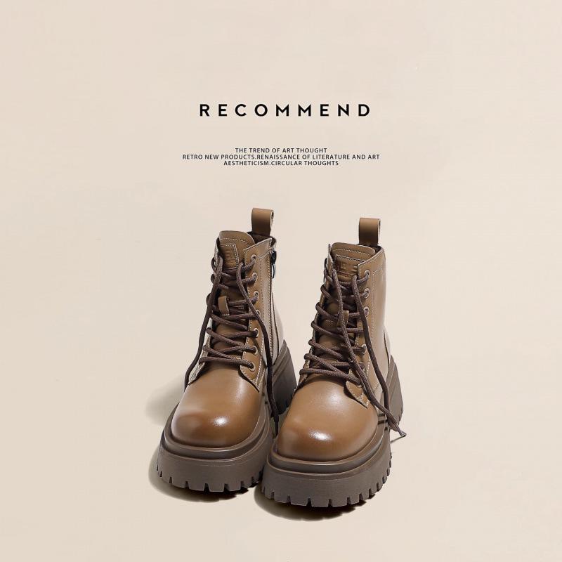 High-Quality 6CM Thick Sole Martin Boots for Women – Autumn 2025 British College Style, Four-Season Wear, Short Boots