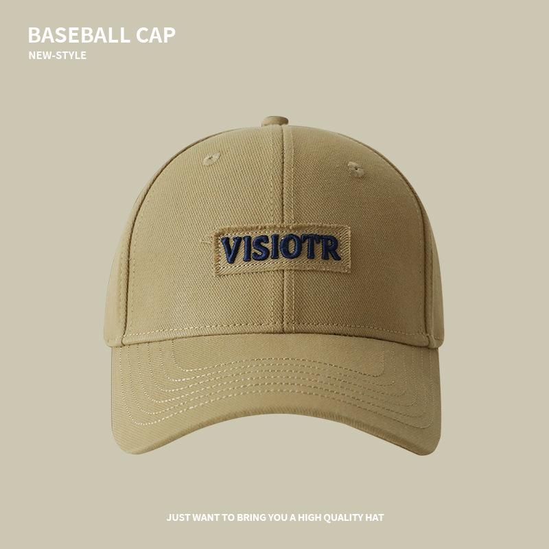 Baseball cap female spring and summer deep-topped wide-brimmed big-headed cap couple Joker tide show face small sun visor.