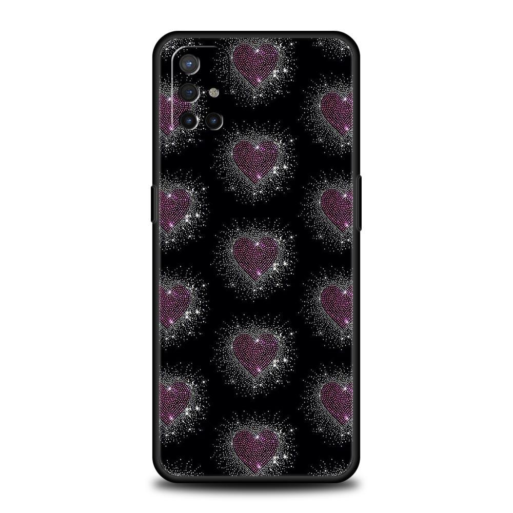 Gold Pink Rose Glitter Hearts Phone Case For OnePlus 10 9 Pro 9T 10R 9R 9RT 8T 8 7 6T 7T Nord 2T CE 2 5G N200 N10 N100 Cover