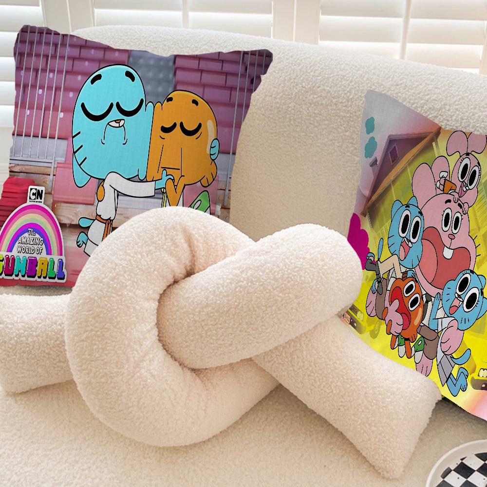 Amazing World of Gumball Personalized Pillow Dust Cover Bedroom Kids Party Decoration Pillowcase Birthday Children Gift