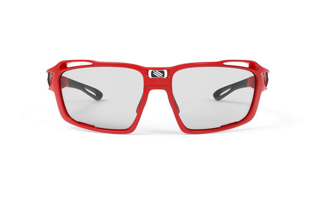 RUDYPROJECT SINTRYX Sportsonnenbrille für Straße und Rot-Feuer-Rahmen mit Impact X2 Photochromer Schwarzer Linse Fahrräder, Radfahren, Marathons, Joggen,