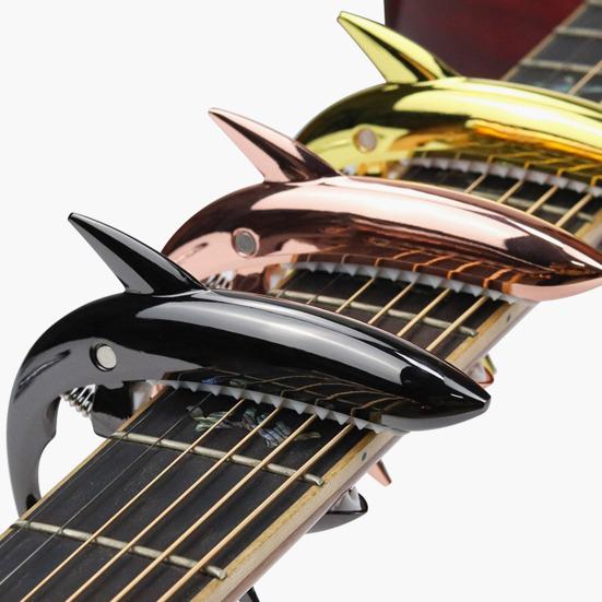 Metal Shark Guitar Capo Heavy Duty Zinc Alloy Universal Ukulele Acoustic Classical Folk Electric Guitar Tuner Clip Music Instruments
