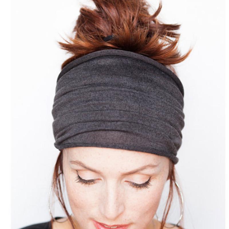 Weiches elastisches Stretch-Lauf-Haarband für Damen, breites Haarband, Kopfwickel, Yoga-Stirnband, Turban, LYD