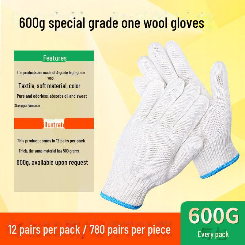 Cotton Yarn Work Gloves for Construction and Labor Protection