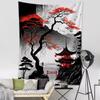 Forest Pagoda Landscape Tapestry Wall Hanging Simple Art Bohemian Modern Art Living Room Bedroom Home Decor Background Cloth