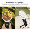 Magnifying Glass with Light and Stand 10X 25X Foldable Magnifier USB Handheld and Standing Illuminated Magnifier Reading