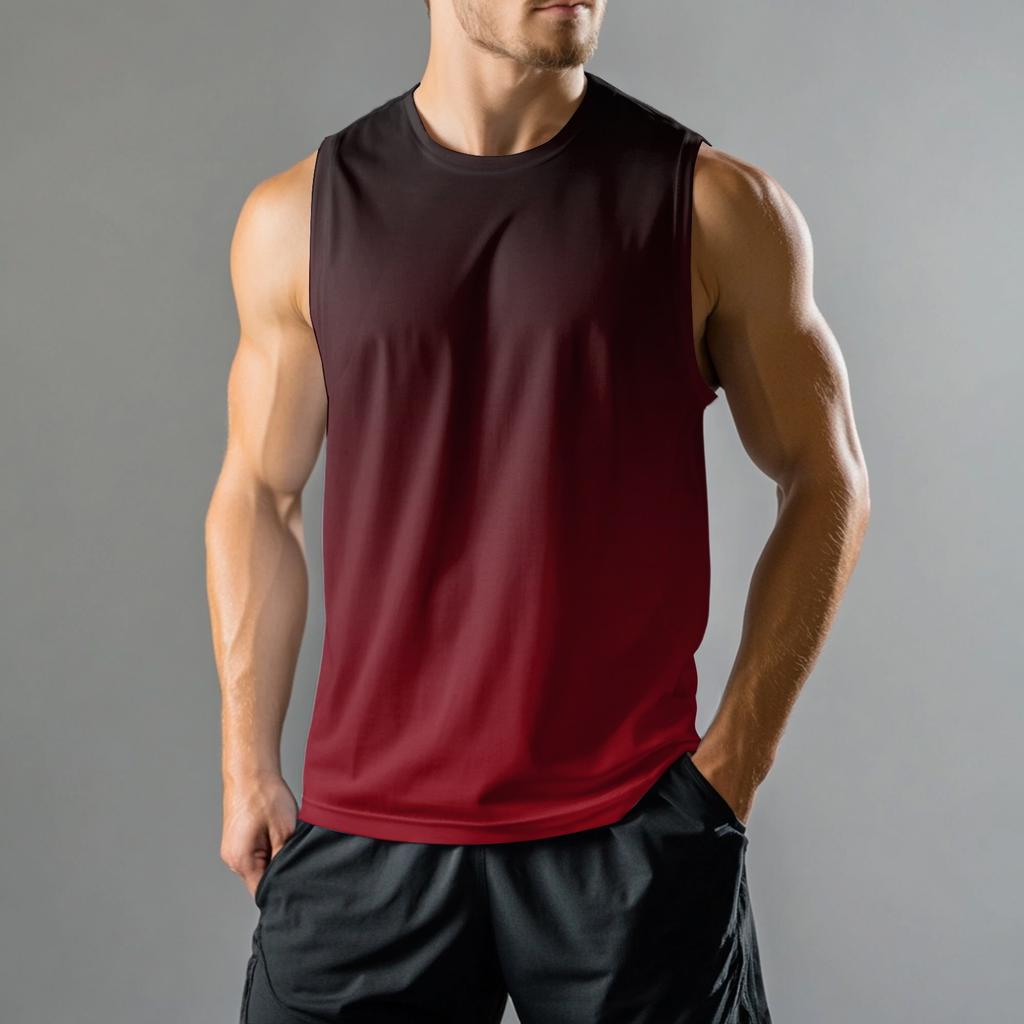 Ärmelloses Herren-Sport-Casual-Weste mit Farbverlauf-Print