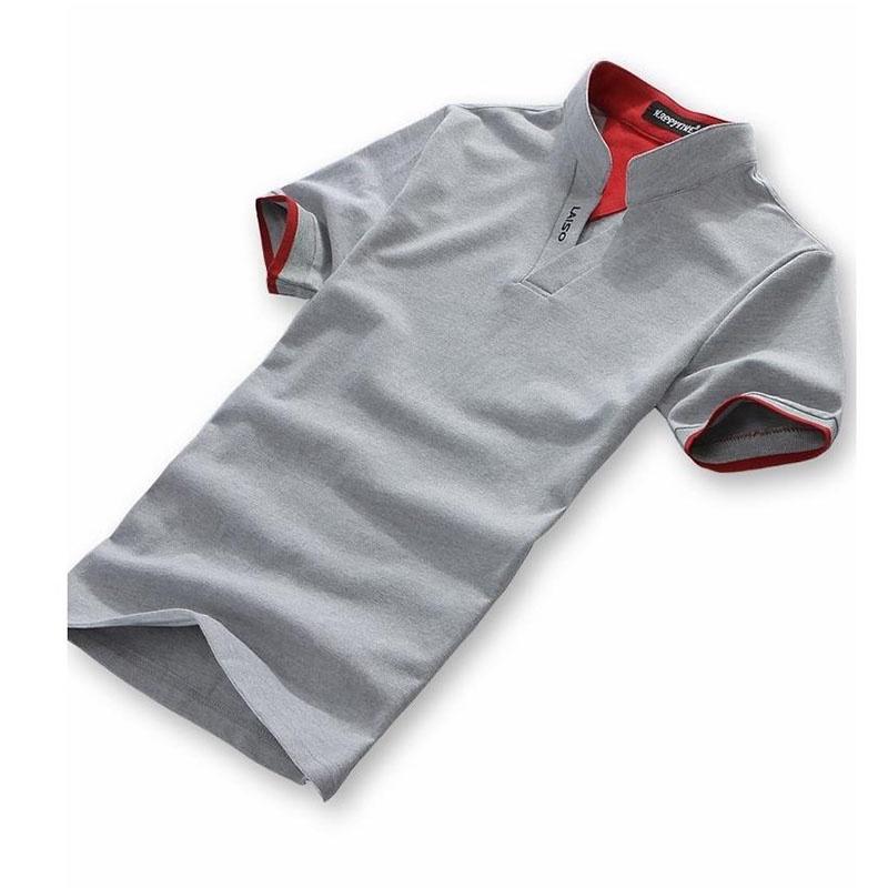 Fashion V Mens Neck Short Sleeve T Shirts Polo Shirt Mens Clothing Tops