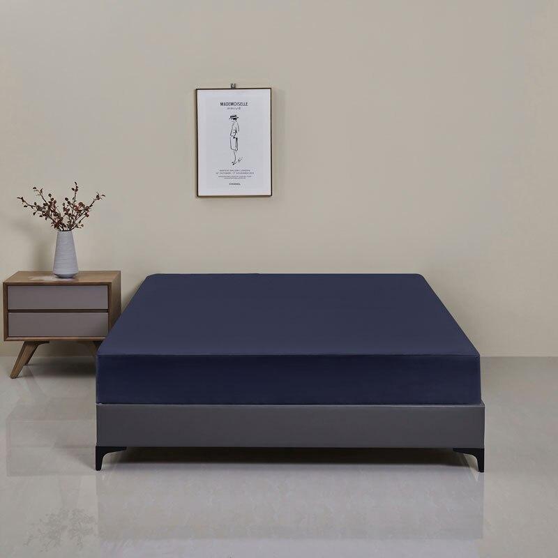 

Безопасный водонепроницаемый чехол для матраса, мягкий удобный дышащий однотонный наматрасник для постельного белья, можно стирать в машине 90x200x30cm темно-синий