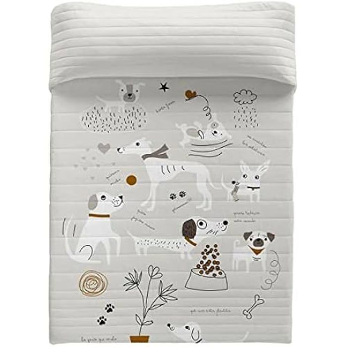Couvre-lit boutis chiens rectangulaire - HACIENDO EL INDIO - Panzup - 270 x 260 cm - 100% coton