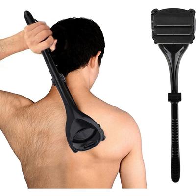 Men's Back Shaver, Foldable with Three Cutting Heads for Back, Body, Ergonomic, Body, Wet or Dry Shaving