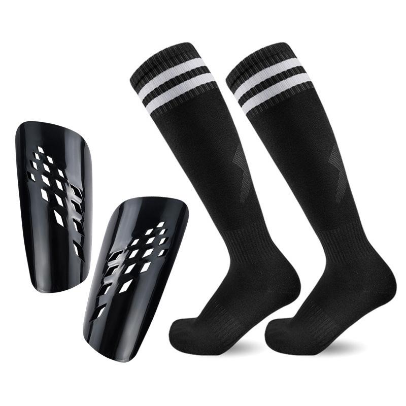 Football leg guard board sock set Children s adult sports shin guard leg guard insert board and knee sports stockings two-piece set