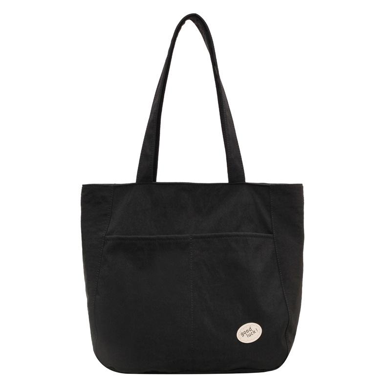 Student Class Commuter Bag, New Large-capacity Niche Shoulder Messenger Bag, Light and Simple Solid Color Tote Bag
