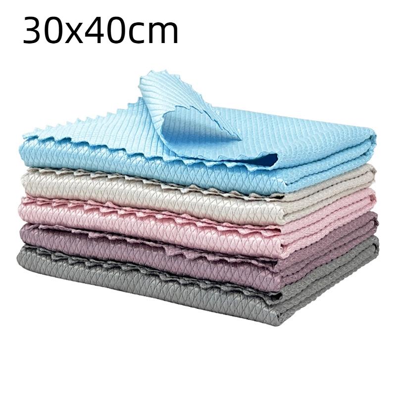 

Ткань из ультратонкого волокна «рыбья чешуя», легко линяющая, абсорбирующая, сетка «рыбья чешуя», ткань для стекла, кухонные салфетки для вытирания, антижирные, полировочные 5pcs-30x40cm