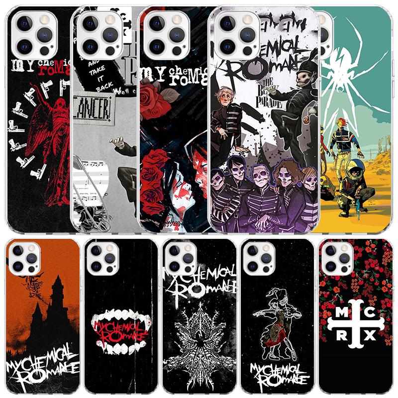 My Chemical Romance MCR Soft Cover for iPhone 16 17 Air 15 14 Pro Max 16E Phone Case 13 Mini 12 11 7 SE 8 Print Pattern Fit Case
