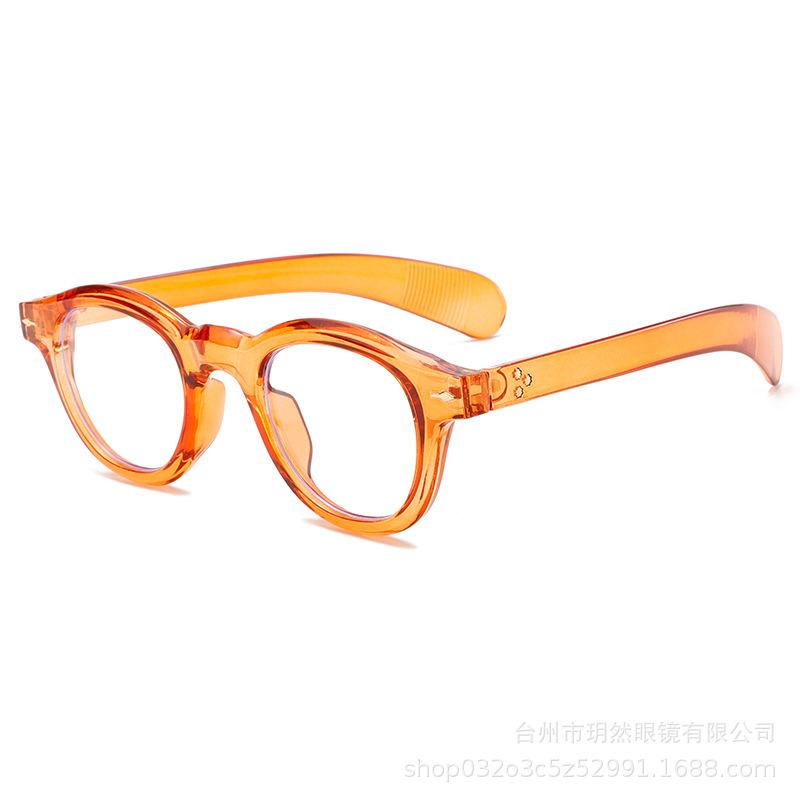 European and American new fashion oval plain flat glasses retro personalized unisex anti-blue glasses
