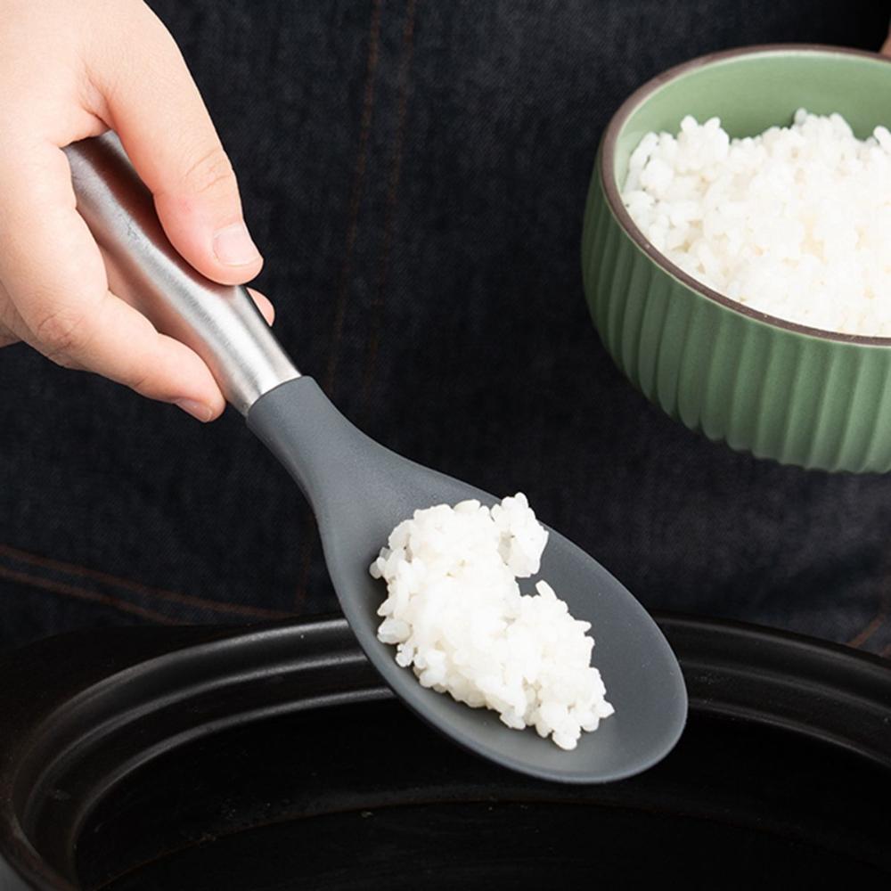Stand-up Anti-rust Stainless Steel Non-Stick Rice Paddle Spatula Serving Spoons Rice Scooper