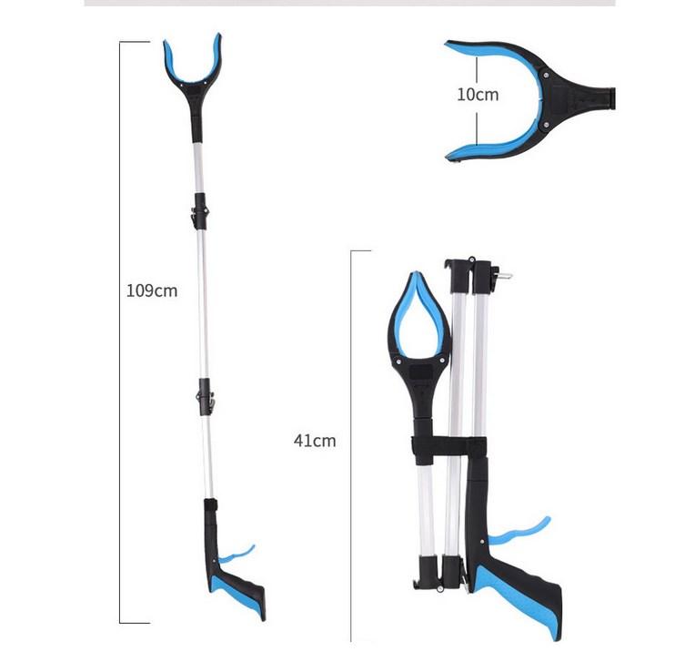 

Складные захваты для мусора с нескользящими губками, захваты для сбора инструментов, 43-дюймовый удлинитель захвата, захват для пожилых людей, для улицы, новый синий