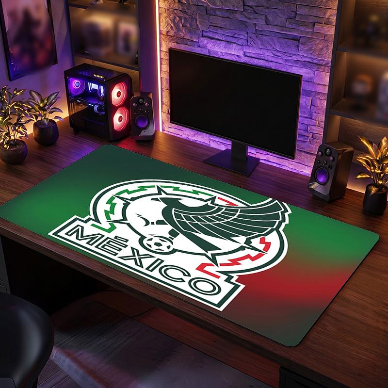 Mexico footbal Crest Mouse Pad, Extended Non Slip Rubber Desk Mat for Gaming Office Laptop Fan Gift