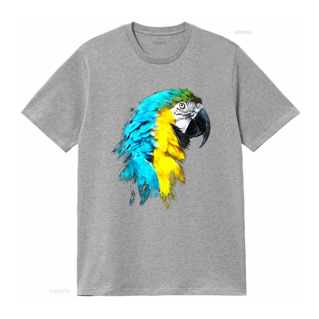 Watercolour colourful scarlet macaw parrot bird painting T Shirt  vintage Washed Unisex streetwear designer clothes Soft