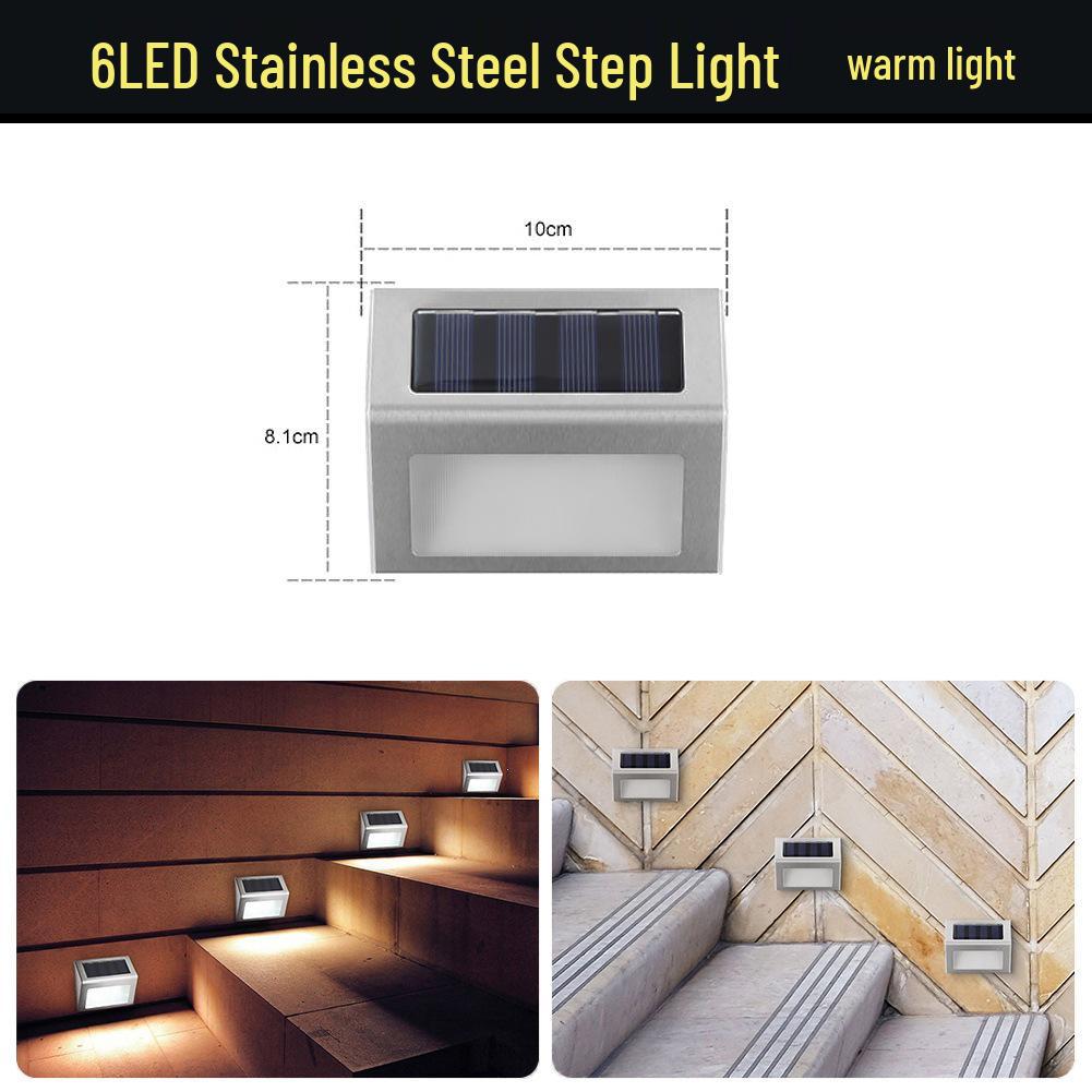 Solar Stainless Steel Outdoor Stair Light & Rainproof Wall/Fence Night Light