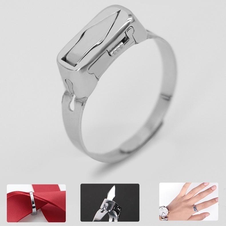 Schöner Verstellbarer 16-22mm Ring Kurier Öffnungs Handgepäck Werkzeug Damen Herren Ring mit Schalter Ring