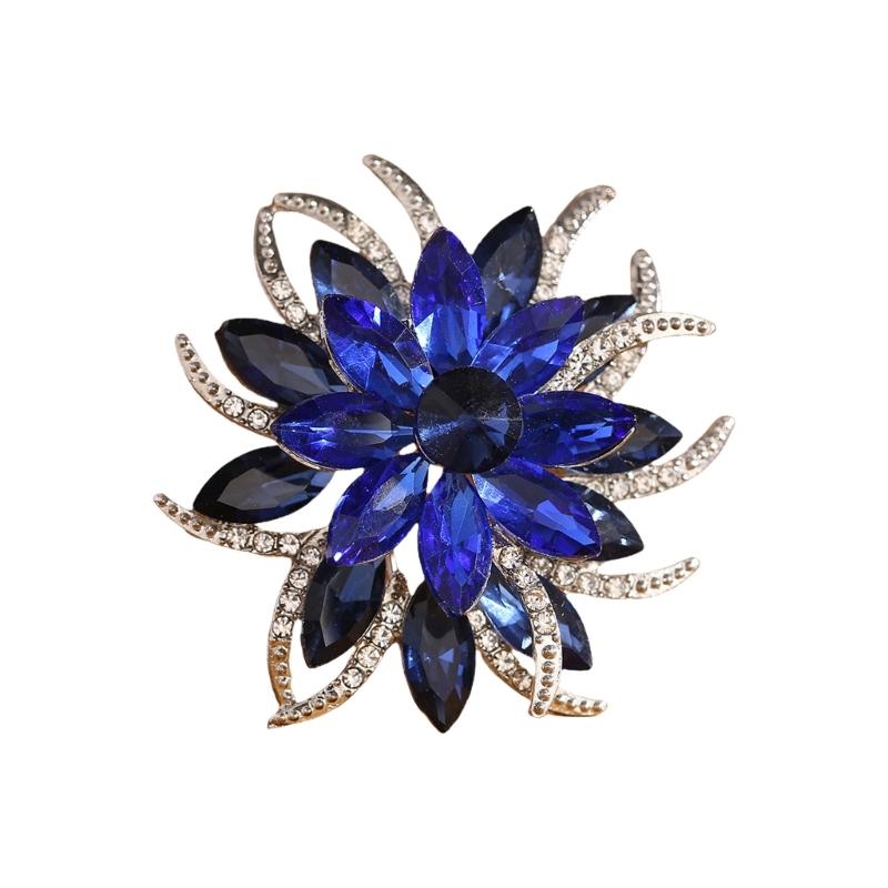 

Элегантная двухслойная брошь-цветок с кристаллами и цветочными узорами для женских ювелирных аксессуаров