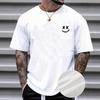 2025 Vintage American Style Men's Smiley Face T-shirt, Short Sleeve, Loose Fit, Summer