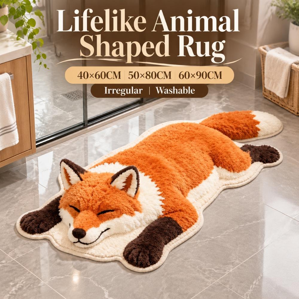 Faux Cashmere Animal Shaped Rug Absorbent Bathroom Doormat Bedroom Floor Mat Entryway Decor