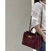 New women's bag frosted leather metal rope buckle leather woven niche simple large-capacity portable shoulder bag