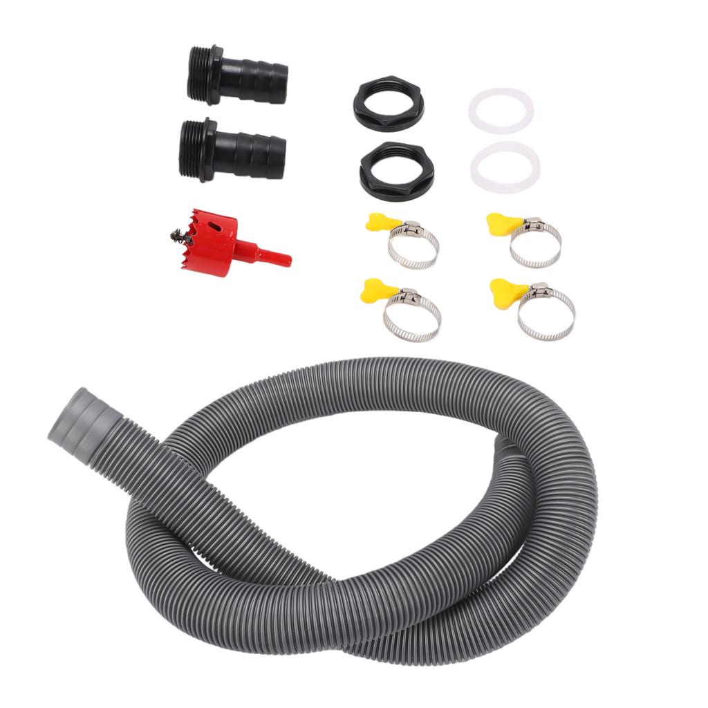 12pcs Rain Butt Diverter Kit with Adjustable Valve 1.25 Inch Hose Water Butt Connector Pipe Link Kit