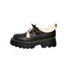Warm and velvet winter new women's shoes lace-up fluffy shoes British style small leather shoes thick-soled heightening single shoes