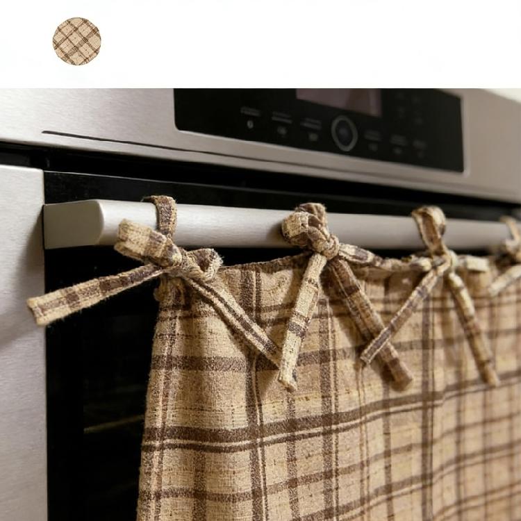 Charm Hand Stitched Oven Cover Curtain With Hide Feature For Farmhouse Kitchens
