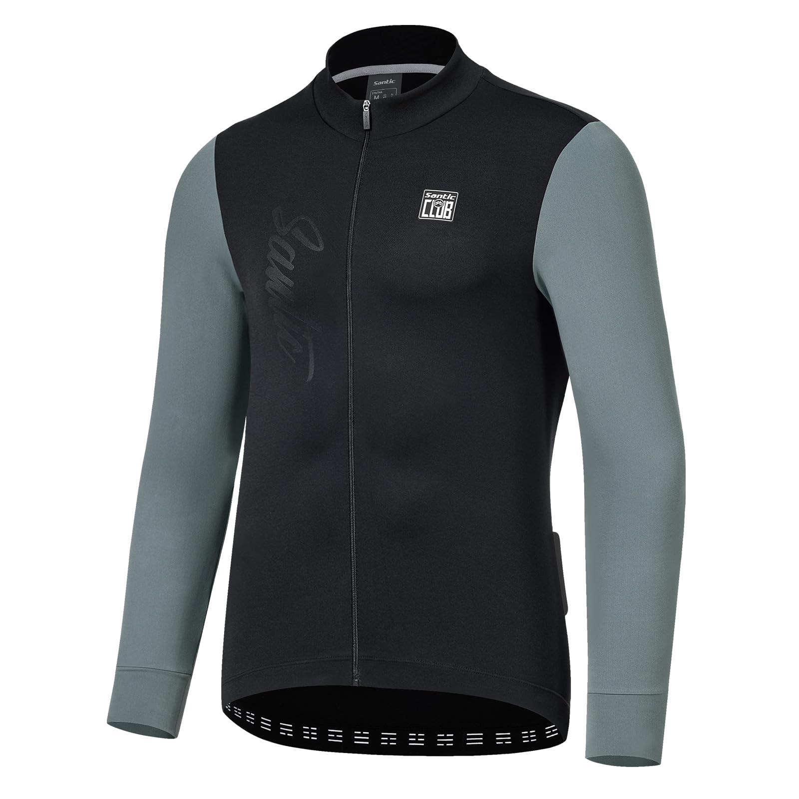 

Santic Men s Long Sleeve Cycling Jersey, Fleece-Lined, Windproof and Cold-Resistant, Suitable for Autumn and Winter, 14-22°C (Black, Size XL)