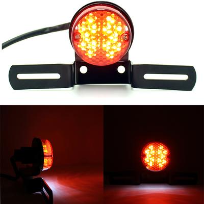 Hohe Qualität 12V Motorrad Kennzeichenhalter Halter Bremsrücklicht Universal Motorrad Rote Linse Lampe Für Custom