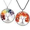 7-Color Crystal Tree of Life Pendant Necklace - Handmade Wire Wrapped Ornament N172