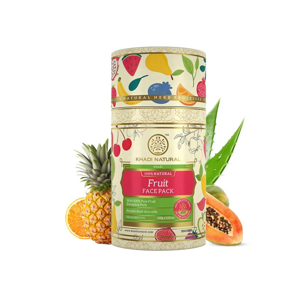 Khadi Natural Fruit Face Pack 100 G Brightening Clay Mask For Glowing Skin Deep Nourishing Weekly Care