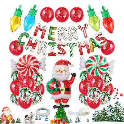 Vánoční sada balónků Barevná sváteční domácí dekorace Párty balónky Sváteční dekorace na stěnu dveře stromek terasu vnitřní obývací pokoj