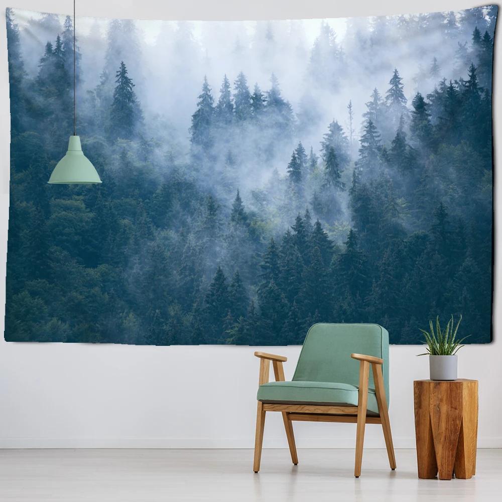 Foggy Forest Tapestry Home Decoration Wall Hanging Hippie Mandala Bedspread Bohemian Art Home Decor